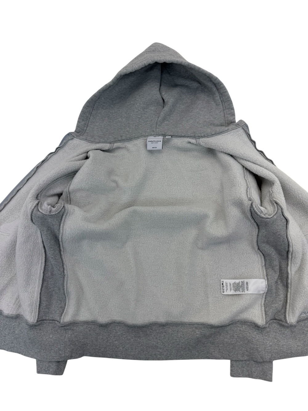 Aritzia Cozy Sweatfleece Boyfriend Boxy Zip Hoodie XS Gray - Picture 4 of 16